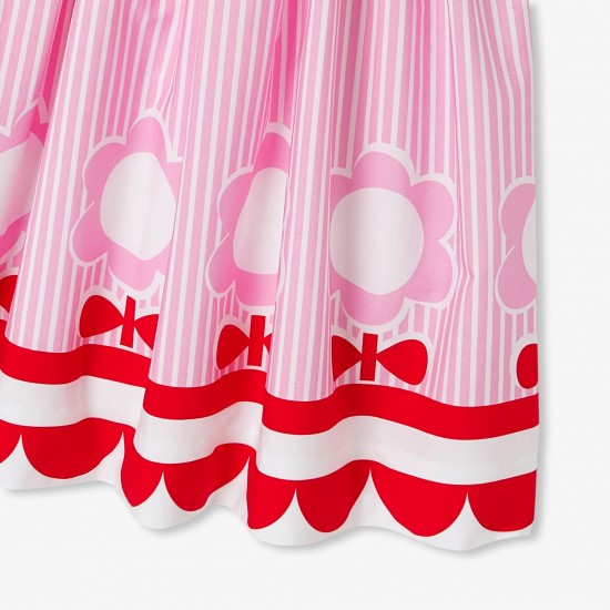 Girls' striped poplin dress