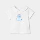 Baby girl cotton T-shirt with Peter Pan collar
