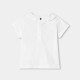 Baby girl cotton T-shirt with Peter Pan collar