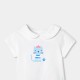 Baby girl cotton T-shirt with Peter Pan collar