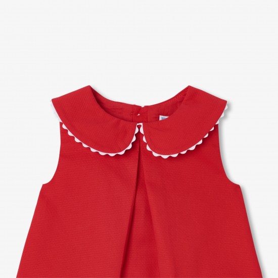 Baby girl sleeveless dress in cotton piqué