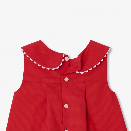 Baby girl sleeveless dress in cotton piqué