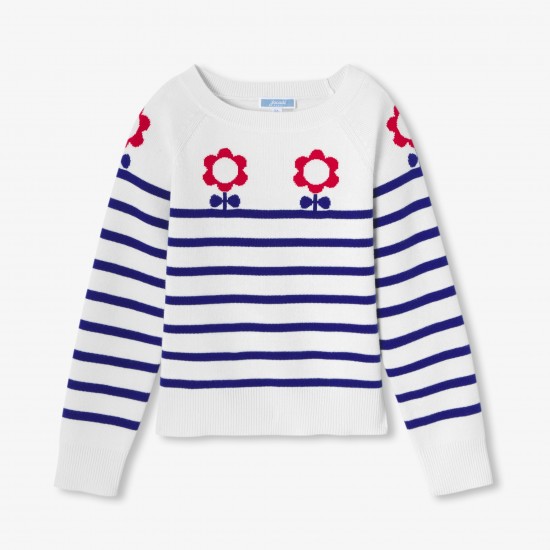 Girls' jersey knit sailor sweater