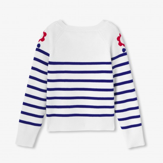 Girls' jersey knit sailor sweater