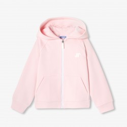 Girls' piqué zip-up sweatshirt