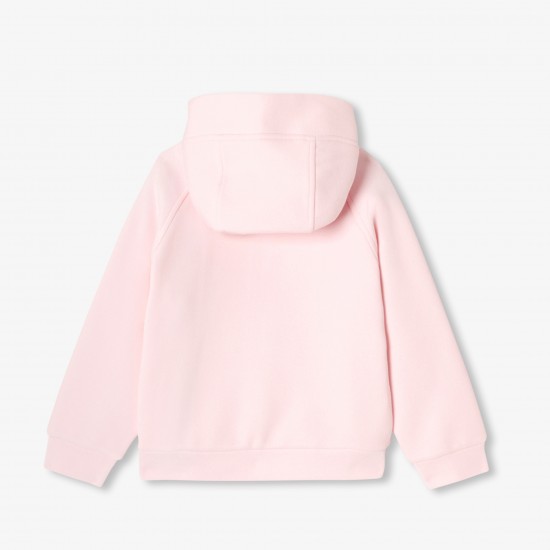Girls' piqué zip-up sweatshirt