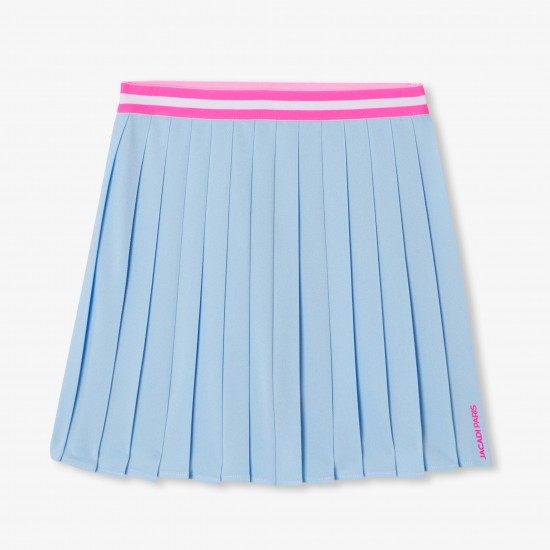 Girls' piqué knit pleated skirt