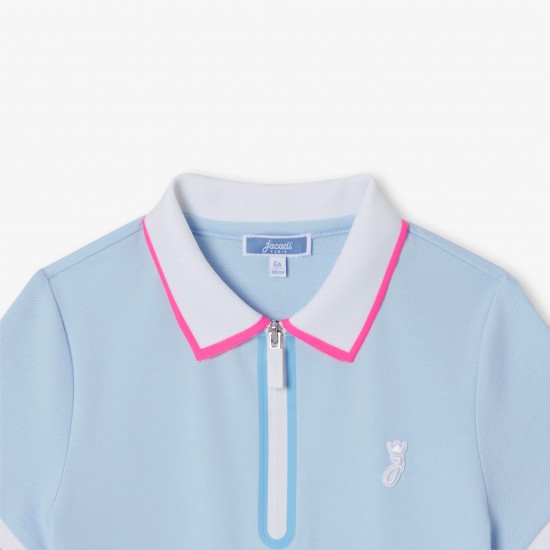 Girls' short-sleeved polo shirt