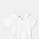 Baby girl cotton T-shirt with Peter Pan collar