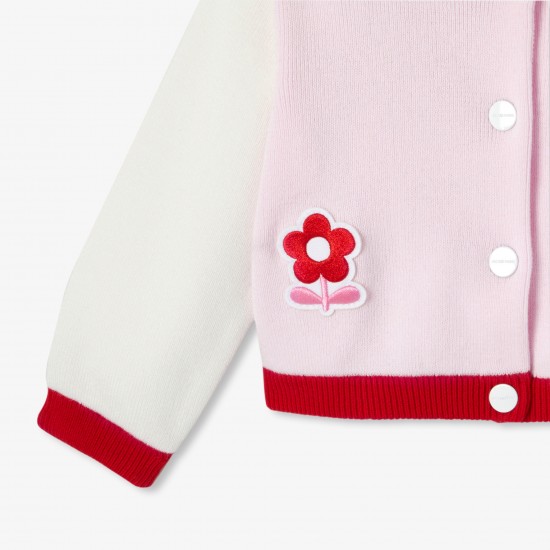 Baby girl varsity-style cardigan