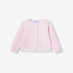 Baby girl cardigan in garter stitch