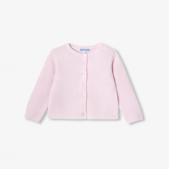Baby girl cardigan in garter stitch