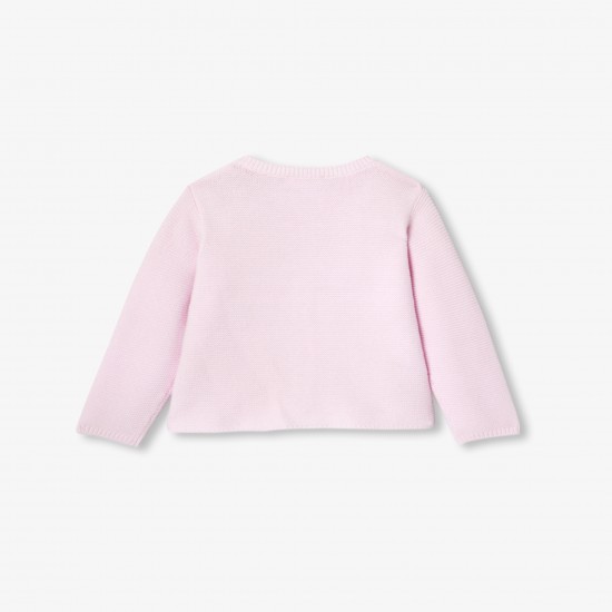 Baby girl cardigan in garter stitch