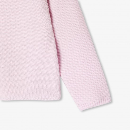 Baby girl cardigan in garter stitch