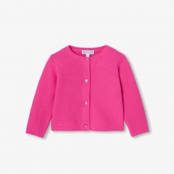 Baby girl cardigan in garter stitch
