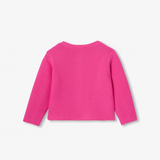 Baby girl cardigan in garter stitch