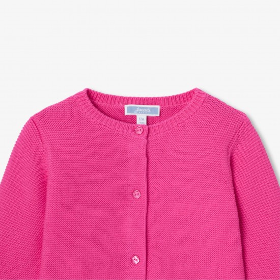 Baby girl cardigan in garter stitch