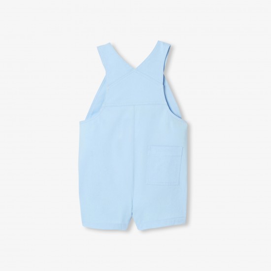 Baby boy short dungarees in twill