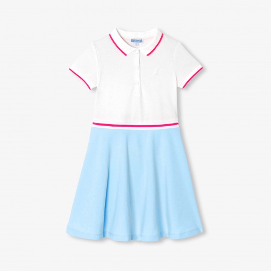 Girls' piqué knit dress