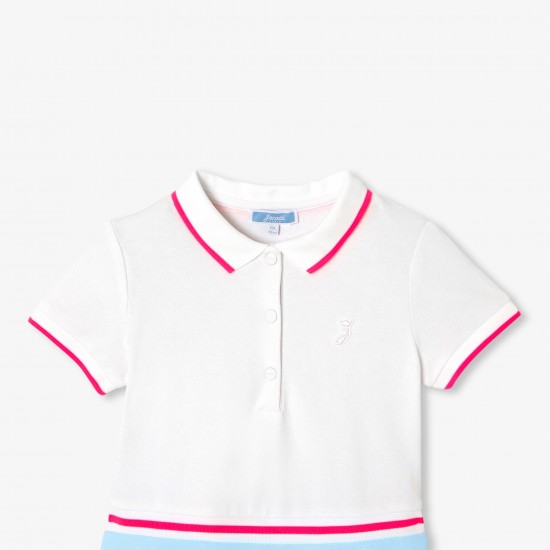 Girls' piqué knit dress