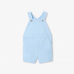 Baby boy short dungarees in twill