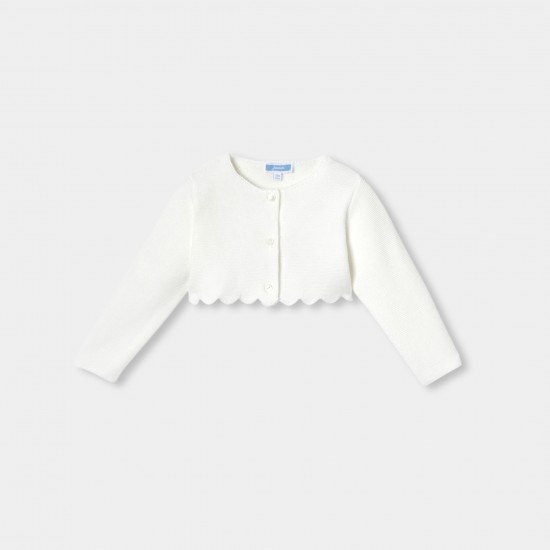 Baby girl bolero in garter stitch