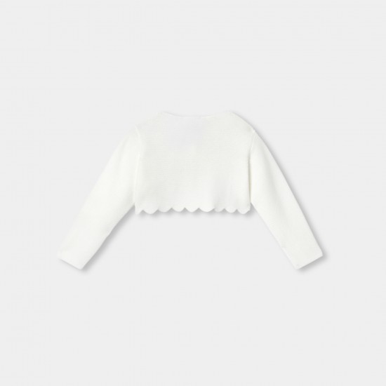 Baby girl bolero in garter stitch