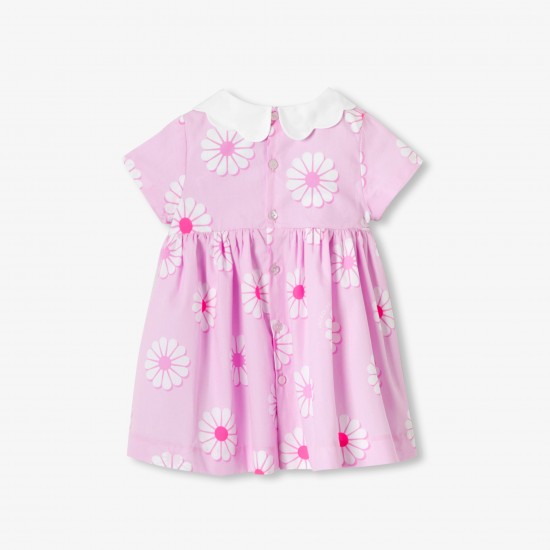 Baby girl cotton dress with floral pattern