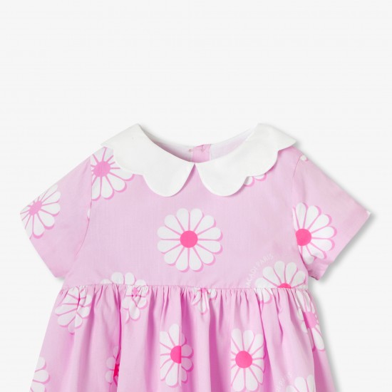 Baby girl cotton dress with floral pattern