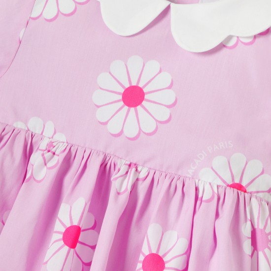 Baby girl cotton dress with floral pattern