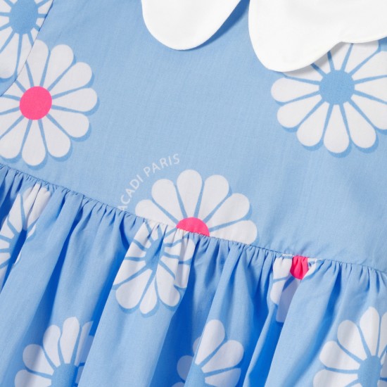 Baby girl cotton dress with floral pattern