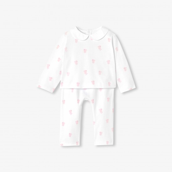 Baby girl pyjamas in interlock cotton