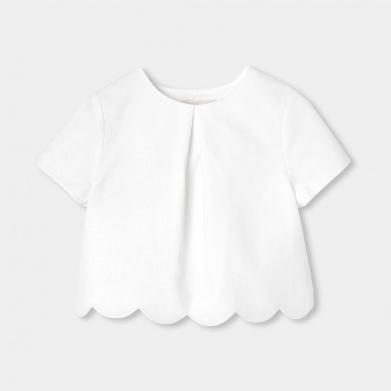 Girls' formal top in honeycomb piqué
