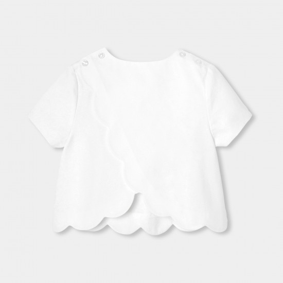 Girls' formal top in honeycomb piqué