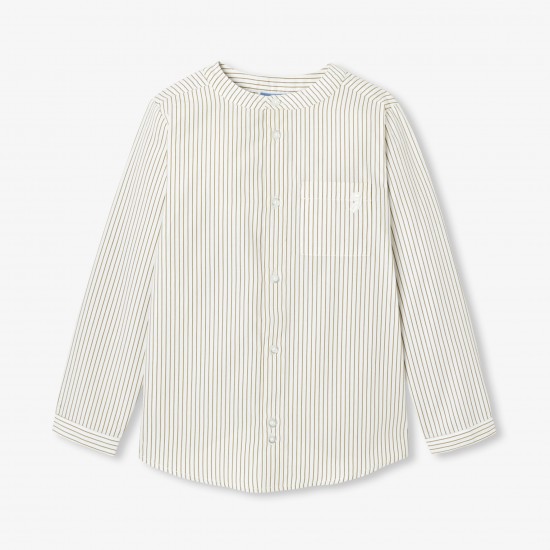 Boys' striped poplin shirt