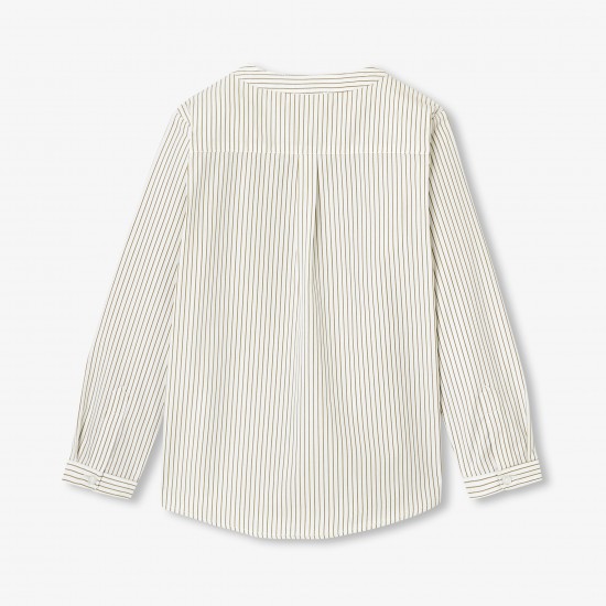 Boys' striped poplin shirt