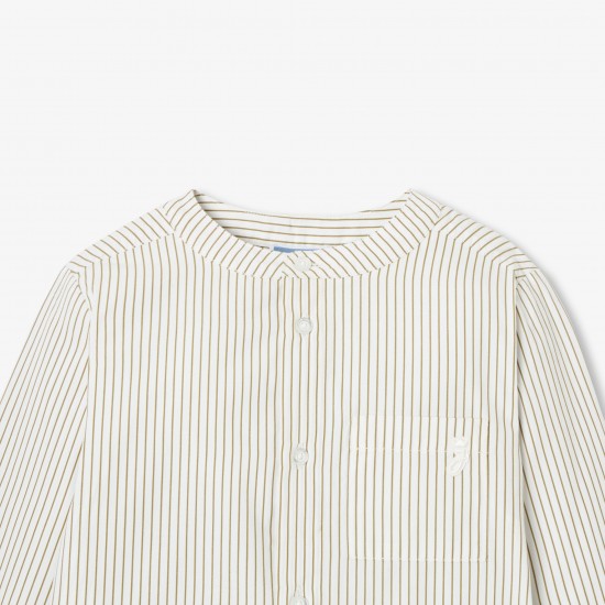 Boys' striped poplin shirt