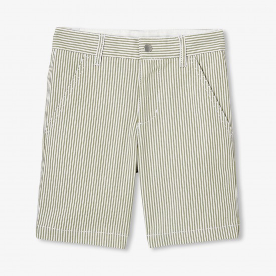 Boys' striped twill Bermuda shorts