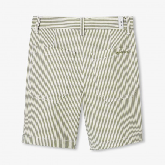 Boys' striped twill Bermuda shorts
