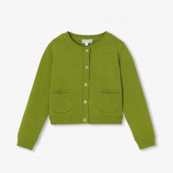Girls' cotton jersey cardigan