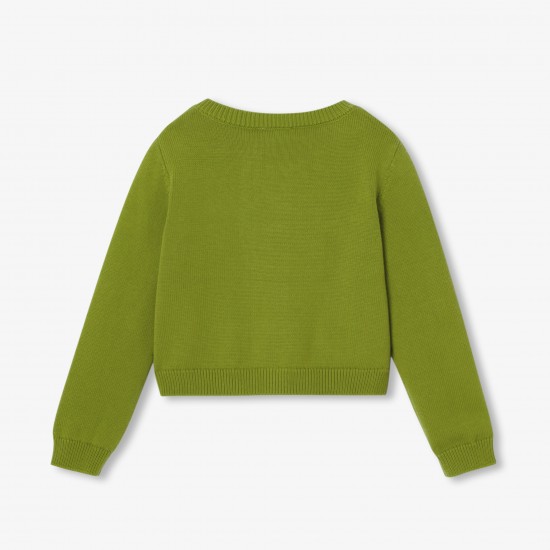 Girls' cotton jersey cardigan