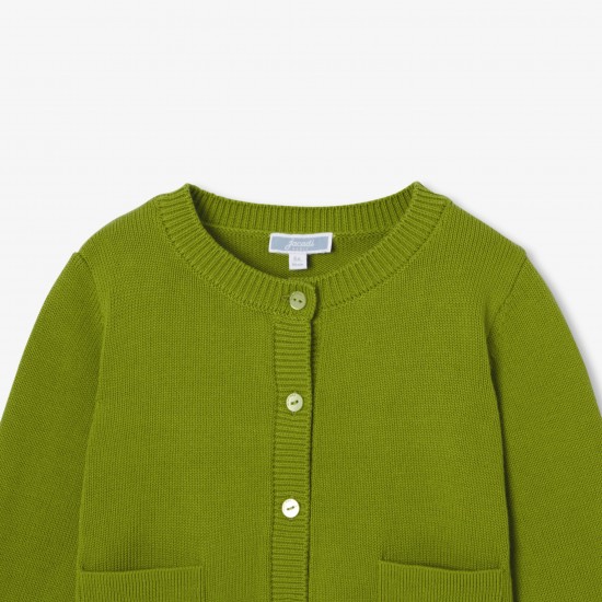 Girls' cotton jersey cardigan