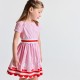 Girls' striped poplin dress