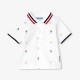 Baby boy polo shirt in printed cotton piqué