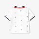 Baby boy polo shirt in printed cotton piqué