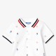 Baby boy polo shirt in printed cotton piqué