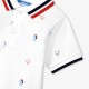 Baby boy polo shirt in printed cotton piqué