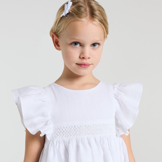 Girls' linen formal dress
