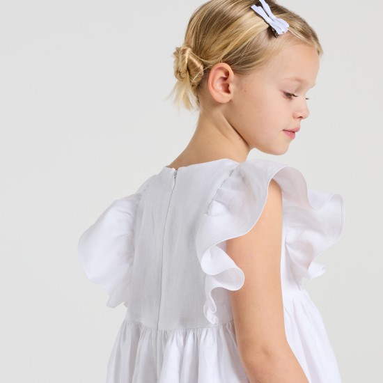 Girls' linen formal dress