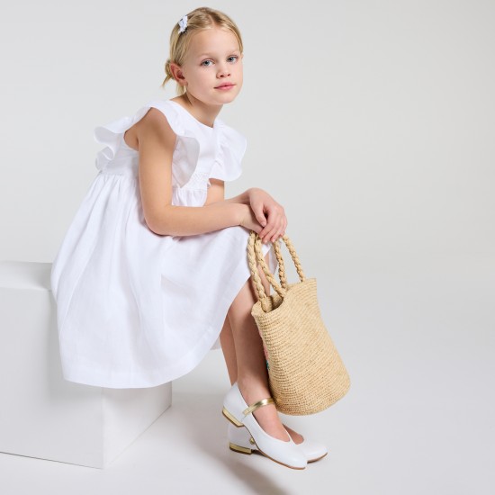 Girls' linen formal dress